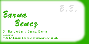 barna bencz business card